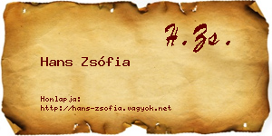 Hans Zsófia névjegykártya